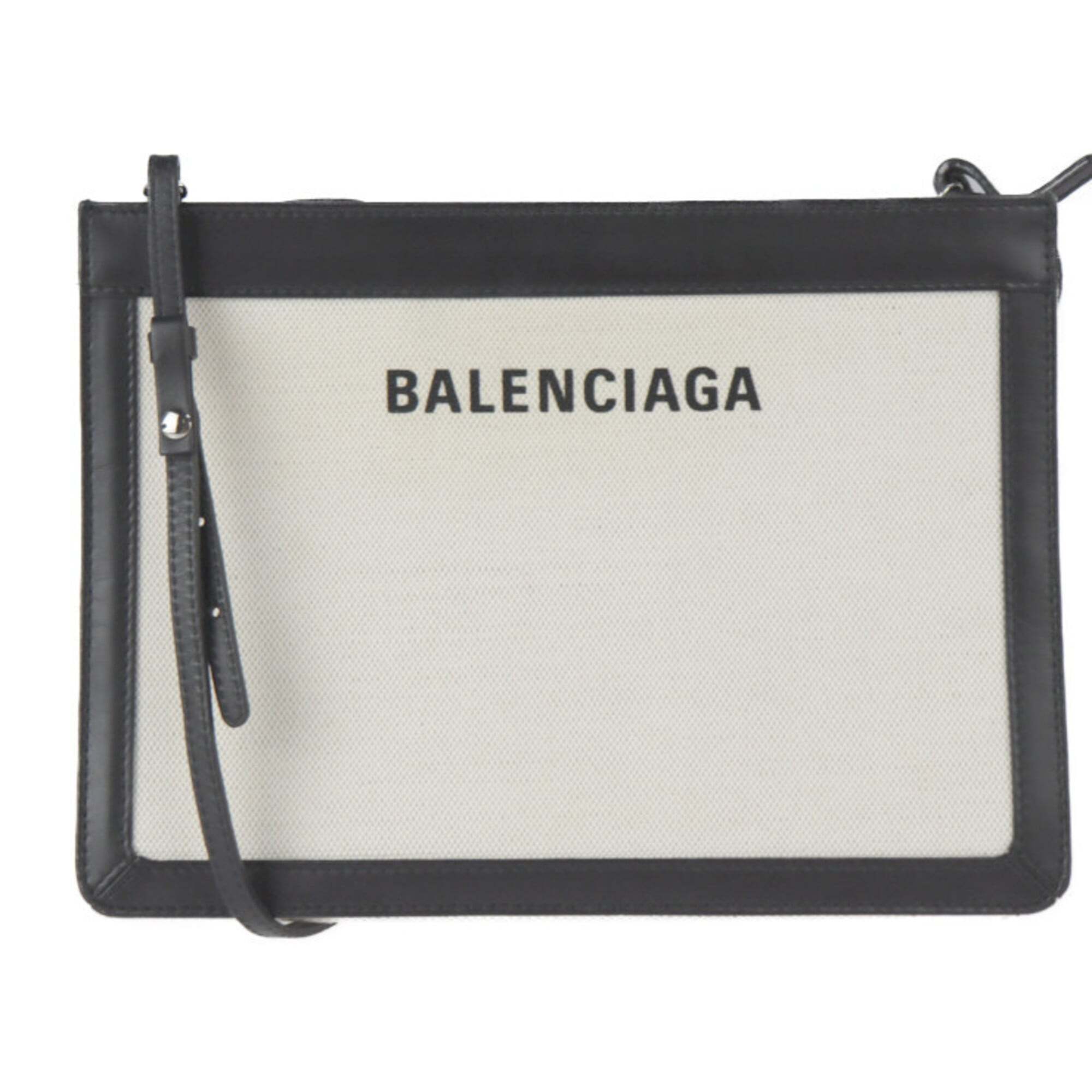 Balenciaga Balenciaga Navy Pochette Shoulder Bag 339937 Canvas Leather Natura...